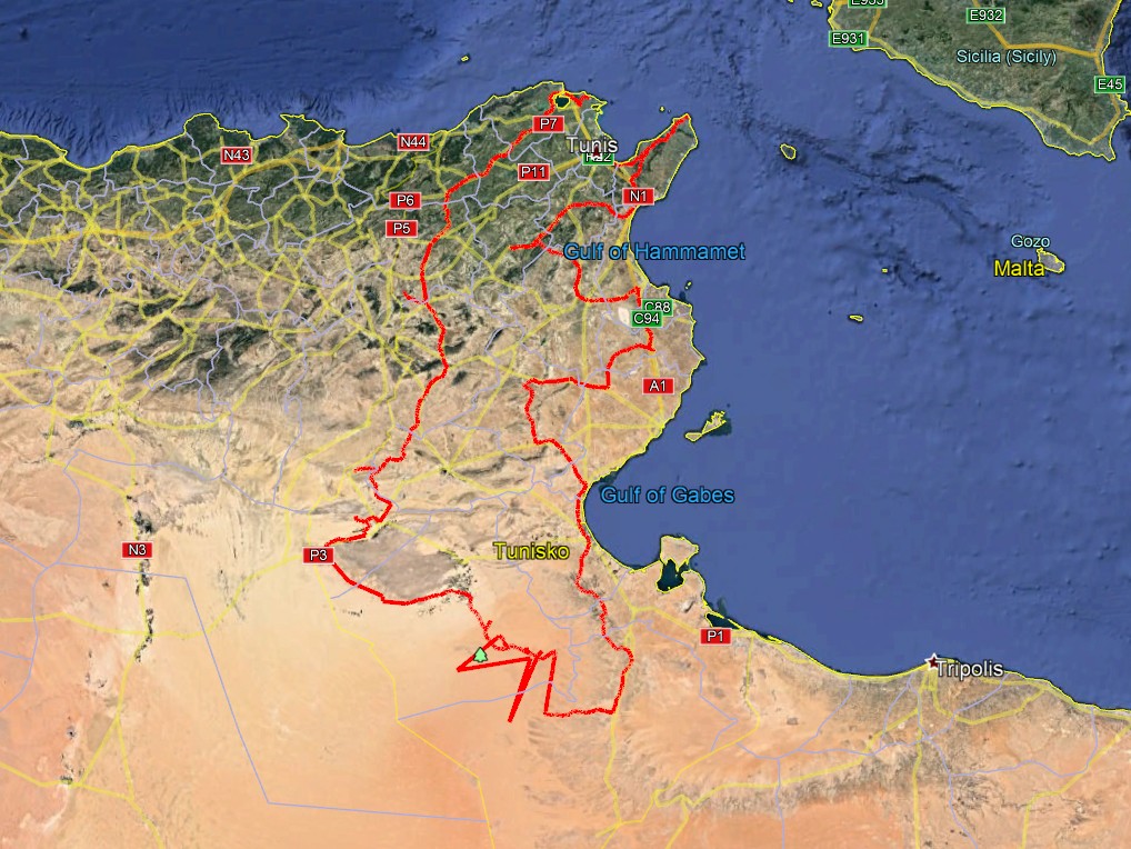  Africa Twin Tunisia Adventure - hrubý návrh trasy