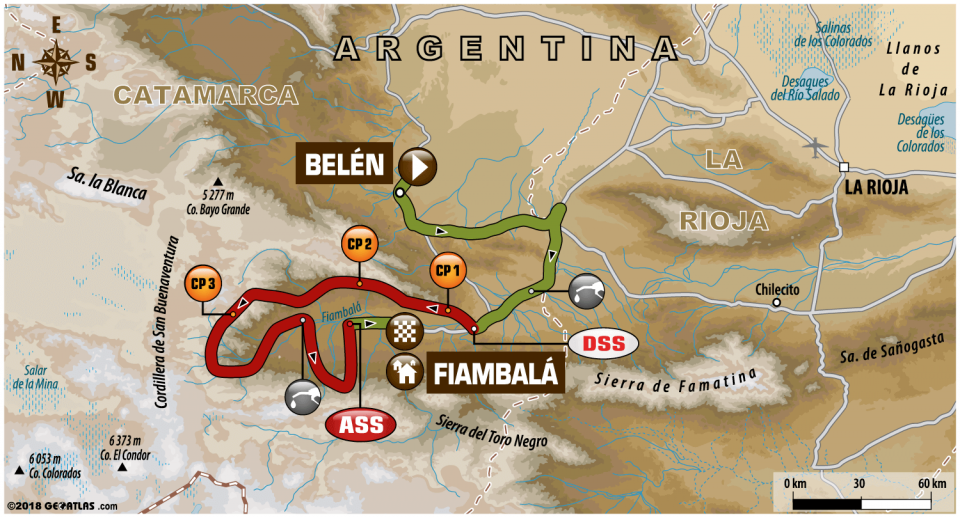 Dakar 2018 - 11. etapa - Belén - Fiambalá - mapa