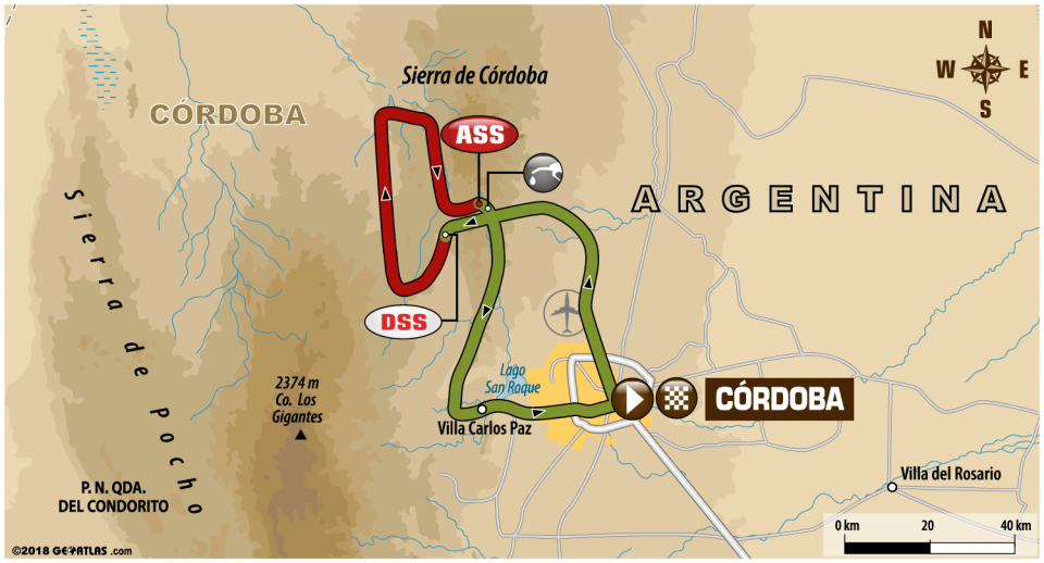 Dakar 2018  - 14. etapa - mapa
