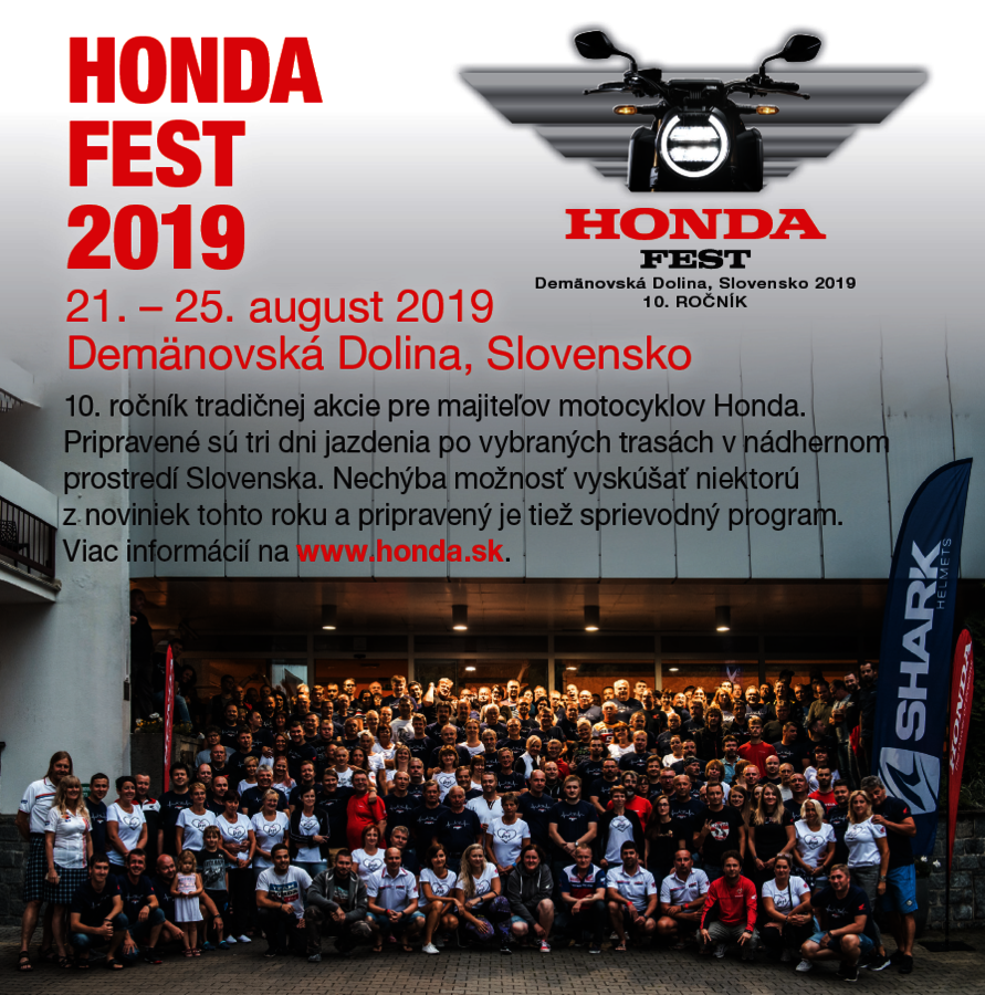 Pozvánka: Honda Fest 2019, Demänovská Dolina