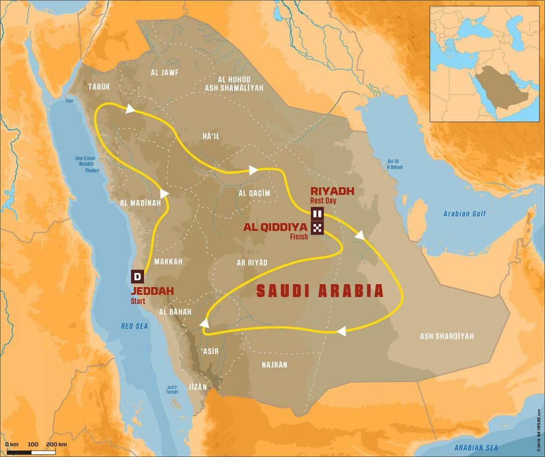Dakar 2020 Saudská Arábia– trasa