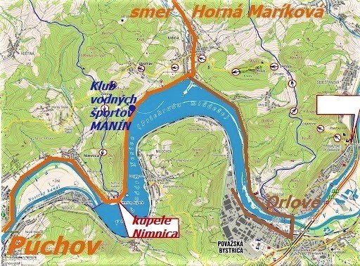 mapa presunu Nimnica-Považská BystricaHorná maríková