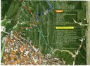 popiska okolia mesta Kotor a trasa výstupu a zostupu