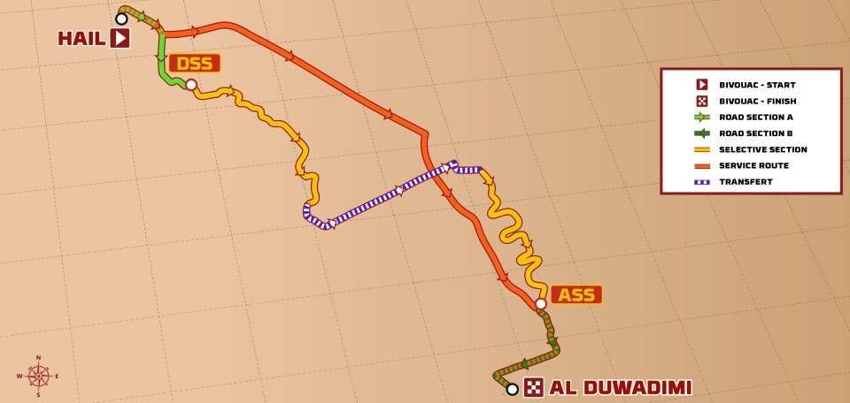 Dakar 2025: 6. etapa HAIL - AL DUWADIMI - mapa