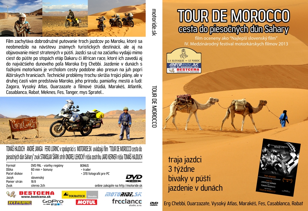Redakcia Motoride.sk venuje výhercom najnovšie DVD "Tour de Morocco cesta do piesočných dún Sahary"