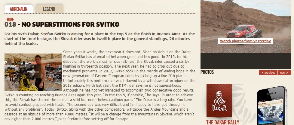 Info o Štefanovi Svitkovi - dnes na dakar.com