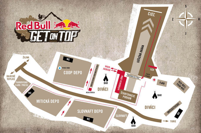 Red Bull Get on Top 2016 Mapa arealu