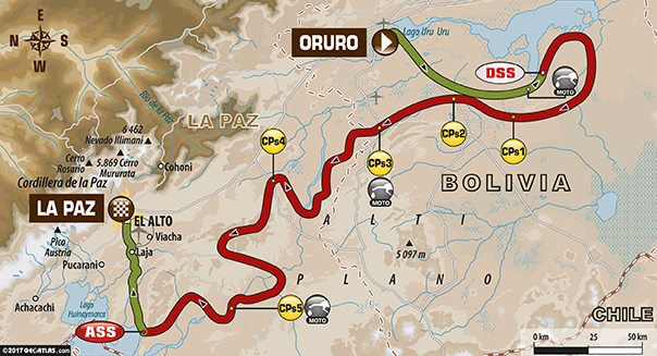 Dakar 2017 – 6. etapa - mapa trasy