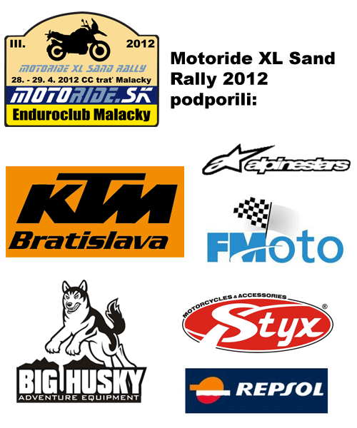 Motoride XL Sand Rally 2012 podporili: