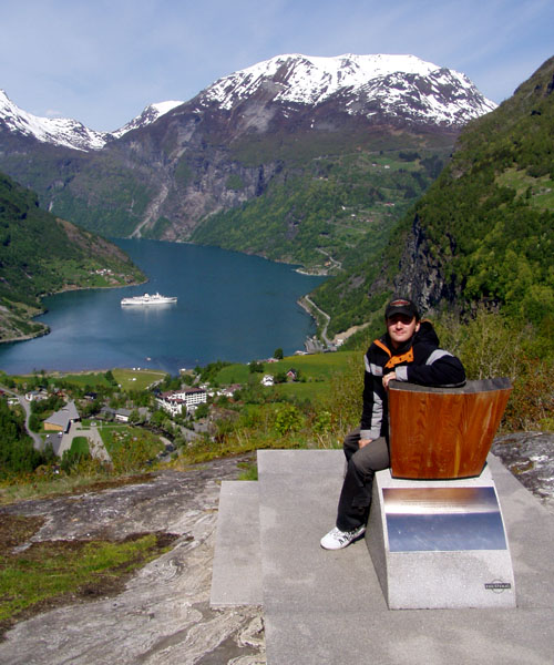  Geiranger fjord zo stúpania na Dalsnibbu