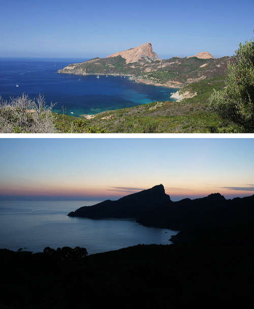  Menší záliv Cala di Palu nad kempom v okolí Golfo de Porto