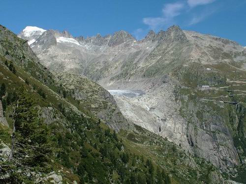  Ľadovec Rhone Gletscher - pohľad zo stúpania na Grimselpass